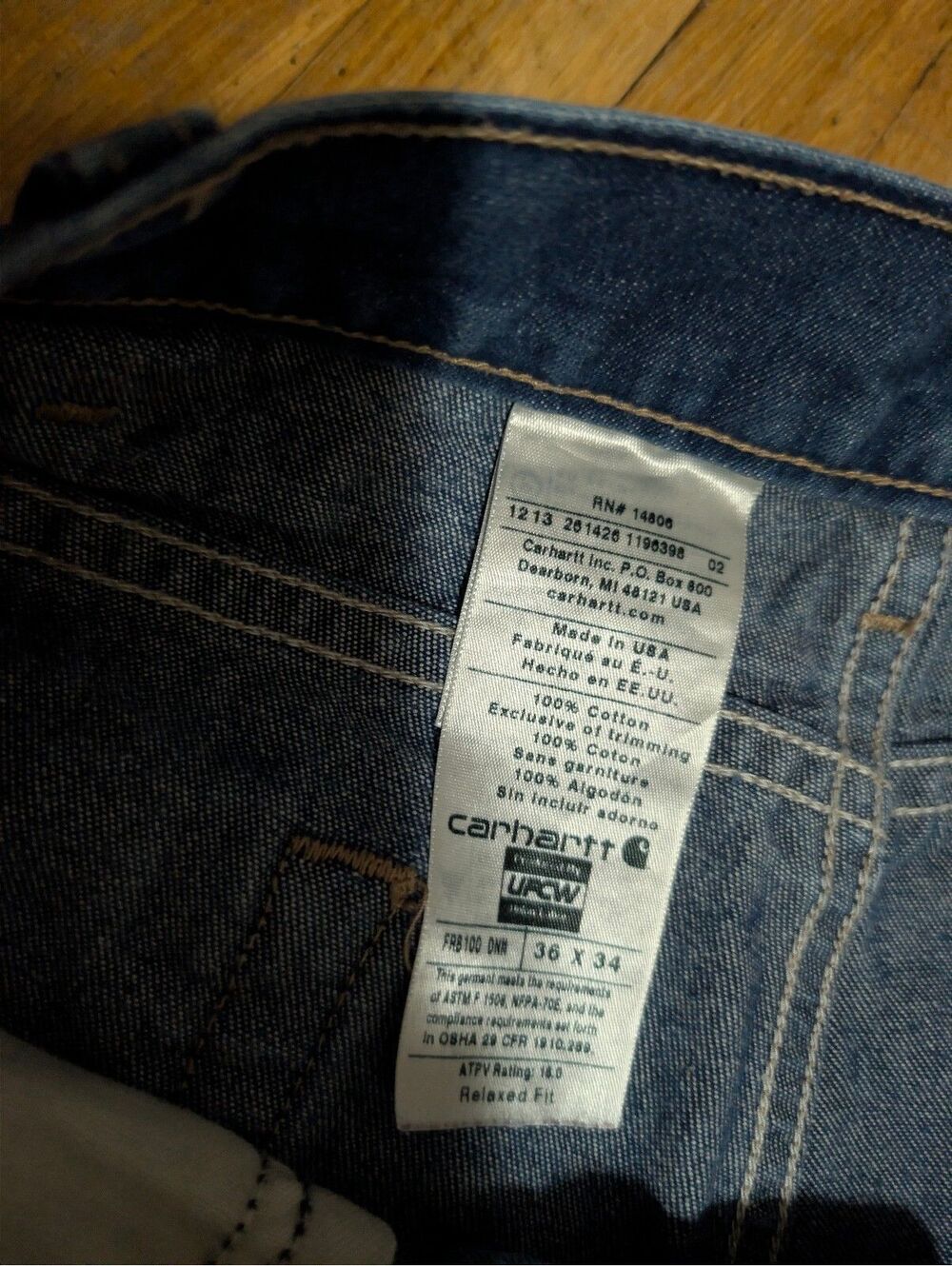 Carhartt Relaxed Fit Denim Jeans 36x34 Made in USA - Picture 4 of 10
